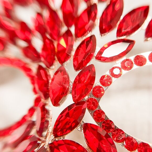 Handmade masquerade mask, Red crystal mask, Wedding party mask, Masquerade ball - Picture 5 of 8